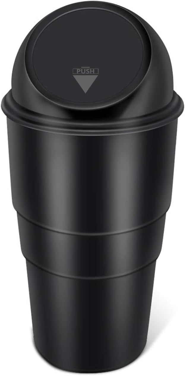 Car Dustbin 1 Pc – Waste Management Bin for Car, Office, Home & Vehicle – Car Accessories, Portable Garbage Organizer with Lid, Small Trash Box for Table, Desk, Kitchen & Travel (Black)