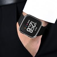 Vista 5 de Paquete de 3 protectores de pantalla compatibles con Fitbit Versa, ultra delgado, suave, funda completa para Fitbit Versa
