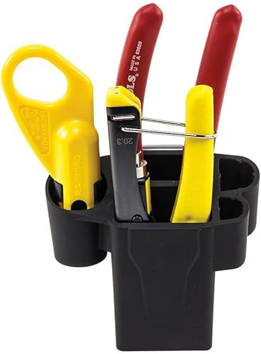 Klein Tools VDV011-852 Kit de instalación coaxial en bolsa moldeada de cadera tiene crimpador, pelacables radiales y cortador de cables