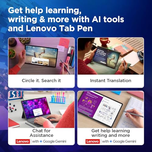 Image of Lenovo Idea Tab with Folio Keyboard + Tab Pen | Wi-Fi + 5G |11 inch Display, 2.5K Resolution, 90Hz Refresh|8GB RAM, 256GB ROM| MediaTek Dimensity 6300| 7040mAh|4 Speakers| USB-C| Luna Grey