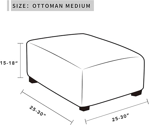 Vista 238 de Easy-Going - Funda elástica para taburete otomano, funda protectora para muebles, funda rectangular con parte inferior elástica Beige