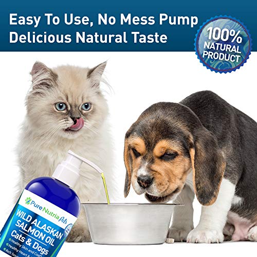 Wild Alaskan Salmon Oil for Dogs 32oz Pump Bottle: Omega 3 Fish Oil for Dogs & Cats, Reduces Shedding, Supports Skin, Coat, Joints, Heart, Brain, Immune System, 100% Pure Salmon Oil - That\'s All ! - Thumbnail 3