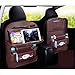 Jtoony Auto Rücksitz Organizer PU-Leder-Auto-Rücksitz-Organisator u. Tritt-Matte, Mehrzweckautositz-Rückenschutz-Rücksitz-Schutz mit Tabletten-Halter Auto Rückenlehnenschutz (Color : Coffee)