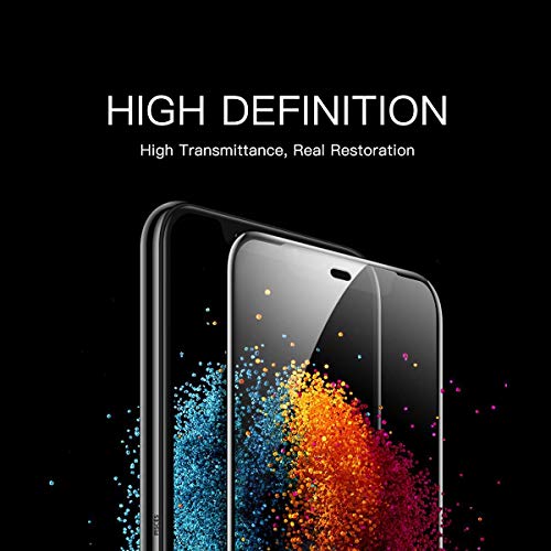Image of DPJ Matte Anti-Glare Tempered Glass for iPhone 12 and iPhone 12 Pro (6.1 Inch) With Installation Kit | Military-Grade Screen Protector | Edge to Edge Coverage | Black [Matte] [Pack of 1]