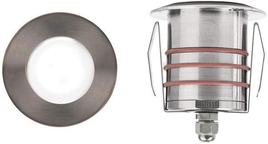 WAC Landscape Lighting, LED 2in 12V Round Beveled Top Inground Indicator Light with Honeycomb Louver for Glare Control 3000K in Stainless Steel Coated with Bronze
