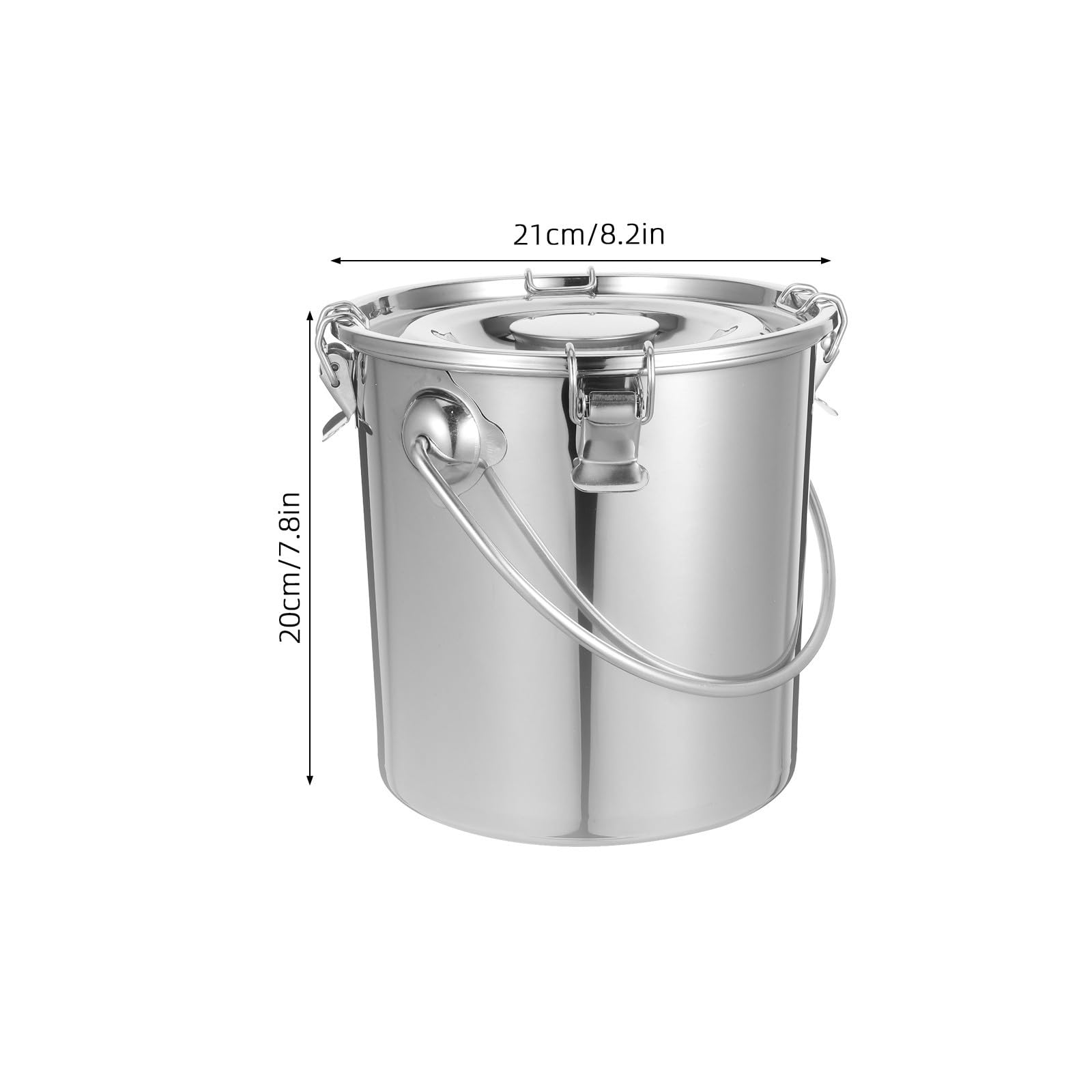 Cubo de Acero Inoxidable Sellado con Asa Portátil para Almacenamiento y Transporte de Leche Aceite Granos y Bebidas Resistente y Hermético para Uso Doméstico y Catering