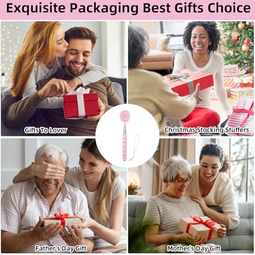Image of WOVTE Back Scratcher for Women, Extendable Pink Back Scratcher with Double Sided Head, Stocking Stuffers Mothers Day Gifts Christmas Birthday Gifts for Women Mom