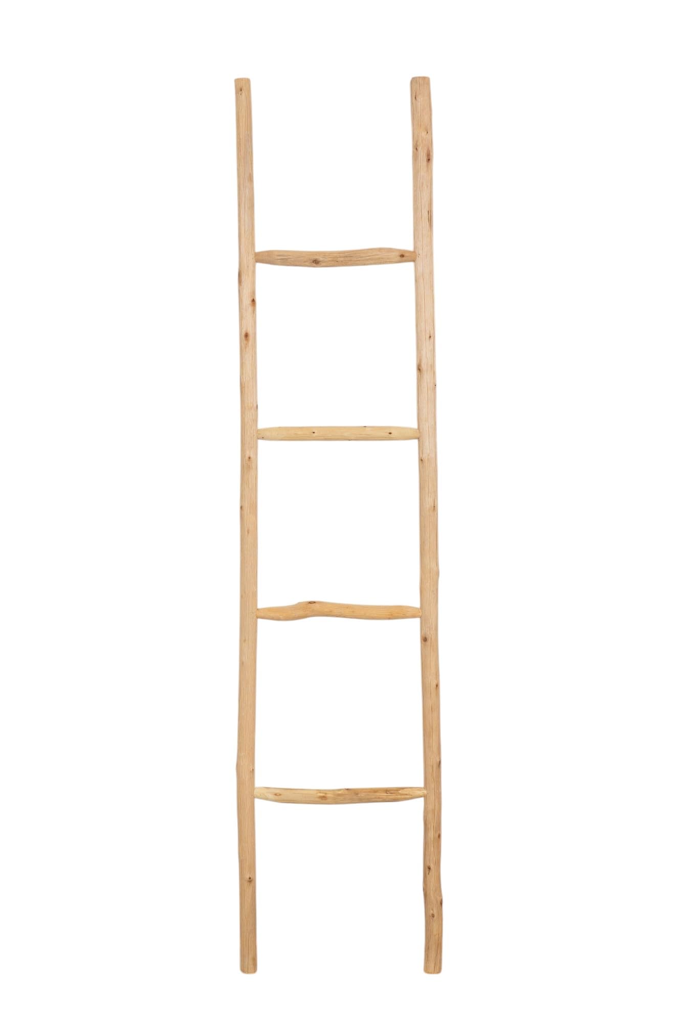 Biscottini Escabeau porte-serviettes de bain 170 x 4 x 37 cm - Escalier décoratif en bois - Escalier porte-serviettes - Escalier en bois porte-serviettes mural en métal, Bambu