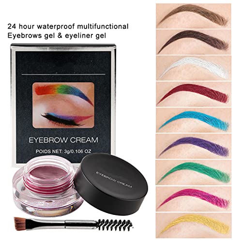Melemando 12 Color Eyebrow Cream, Long Lasting Eyeliner Waterproof Colorful Eyebrows Pomade Gel, Smooth Eye Brow Makeup Cosmetics With Eyebrow Brush (#01 Light Brown） #TOP5