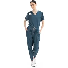 VICOGARD Womens Jogger Scrub Set Stretch V Neck Top & Jogger Pants Nursing Medical Uniform
