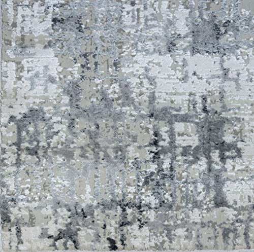 Gertmenian 18399 Boho Abstract Rug Vii Modern Living Room Kitchen Bohemian Area Carpet, 2X8 Runner, Contemporary Impressionism Gray #TOP1