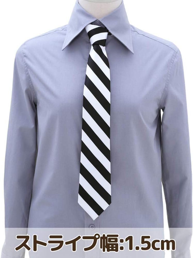 Amazon.co.jp: [クラッセ] コスプレ用 ネクタイ ストライプ 白×黒 : ホビー