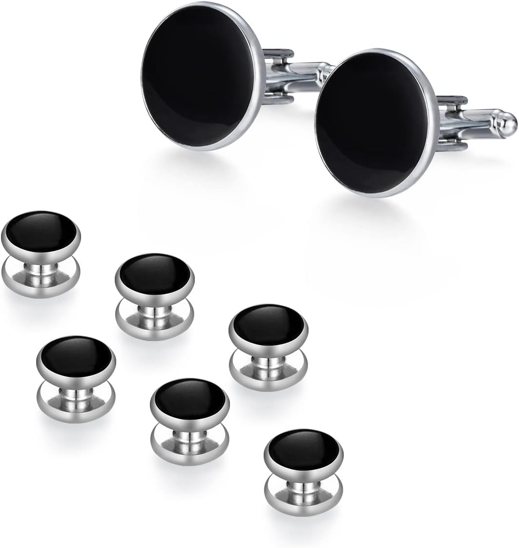 Men's Jewelry Cufflinks and Studs Set Specially Design for Tuxedo Shirts Business Wedding Party Birthday