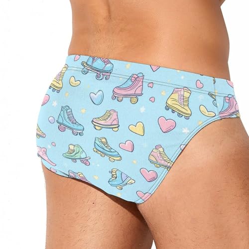 90s Skater Pattern Skating Men's Swim Brief Sexy Bikini Swimwear Swimsuit Trunks Bathing Suits3