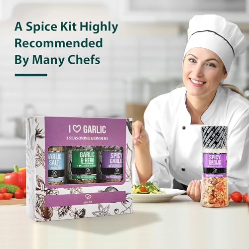 Soeos Spice Seasoning Set of 9 with Integrated Grinders, Individual Spice Grinder, Pure and Fresh Perfect for BBQ Seasoning Gift Set, Grilling Spice, Pepper Grinder,colorful