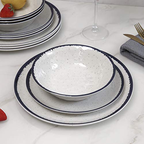Melamine Dinnerware Set, 12-Piece Plates And Bowls Set, Indoor Outdoor Melamine Plates, Durable And Bpa Free, Dishwasher Safe(Service For 4) #TOP4