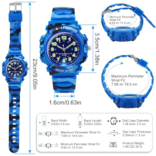 Image of CKV Kids Watch Analog Waterproof Time Teaching for Boys Girls | Acuurate Time Easy to Read with Soft TPU Band Thoughtful Present for Children age 5-15