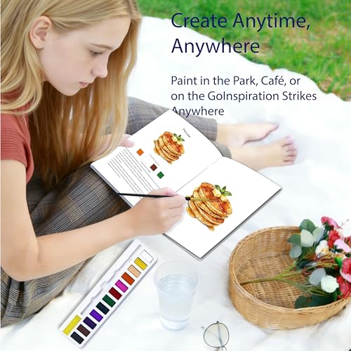 CraftyManor Watercolor Workbook Creative Insect Water Color Paint Book Set with Paints & Brush, 12 Patterns of Original DIY Designs, Beginner-Friendly Adult Coloring Books (FF-SW) by CraftyManor - Image 5