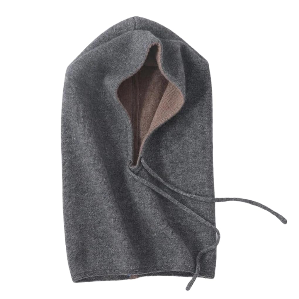 Bonnet capuche femme cachemire tricot thermique épais protège cou et oreilles