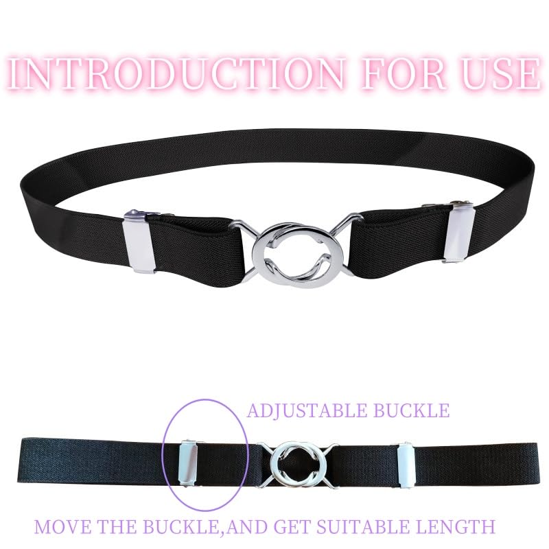 XAM Skinny Elastic Waist Apparel Belt for Women Girls Adjustable Length Elastic Belt3