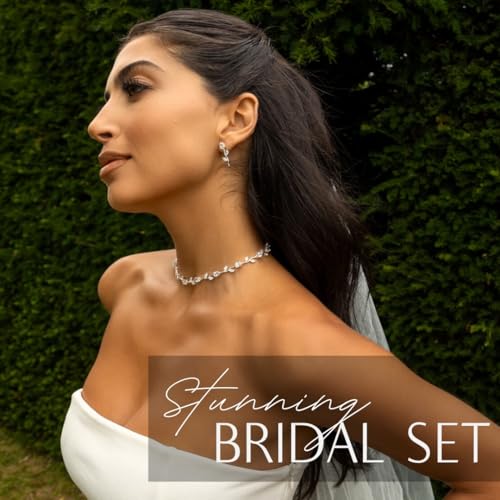 Nikita By Niki 18K Leaf Choker Necklace – Elegant Bridal Choker for Weddings, Formal Choker Necklace for Women, Dainty Wedding Jewelry Gift2