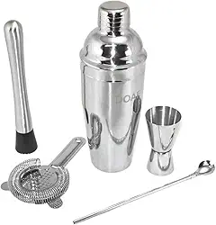 Kit Jogo Coqueteleira Inox 750ml Para Barman Drinks Profissional