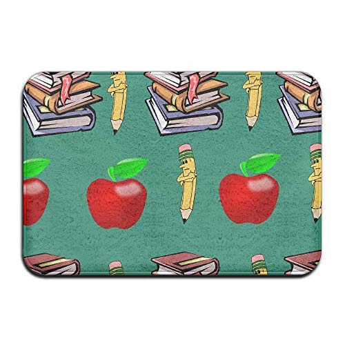 LAMUCH Soft Non-Slip Classics Teachers Pet Apple Bath Mat Coral Rug Door Mat Entrance Rug Floor Mats For Front Outside Doors Entry Carpet 23.6x 15.7 Inch