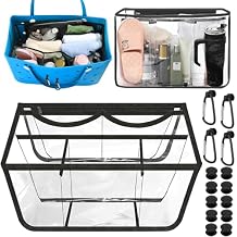 Clear Beach Bag Organizer Accessories for Bogg Bags Organizer Insert Bag Waterproof Compatible with X Large Size Bogg Bags, Organizing and Divide Space, Clear - Black