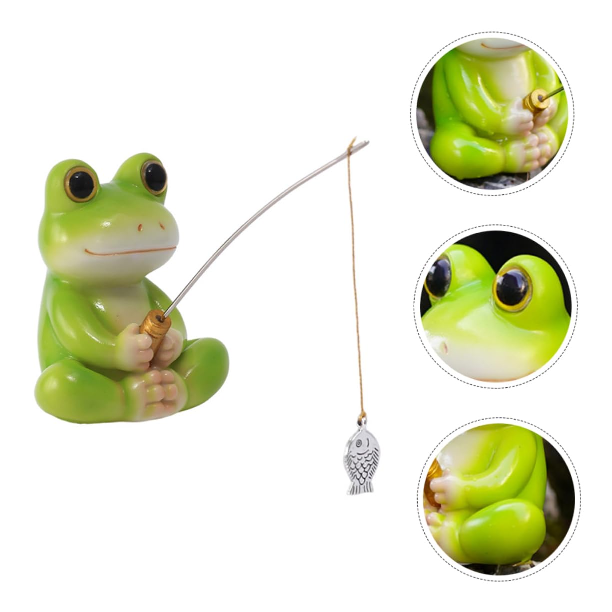 MAGICLULU 5 Pezzi Di Piccole Decorazioni Per Acquari Statuette Di Decorazioni A Forma Di Rana Da Pesca Decorazioni in Resina Ornamenti Per Acquari Decorazioni Per Scrivania Per Bambini