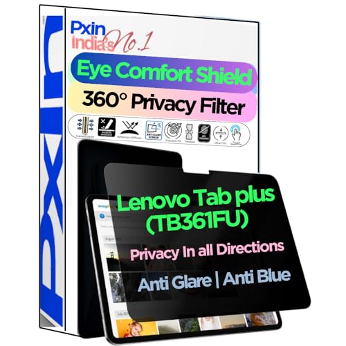 Image of Pxin Tablet Privacy Guard compatible with Lenovo Tab plus (TB361FU) | Privacy screen protector | Anti Glare | Anti Spy Screen | Reduces blue light | 360 degree Privacy Screen | Eye Protection