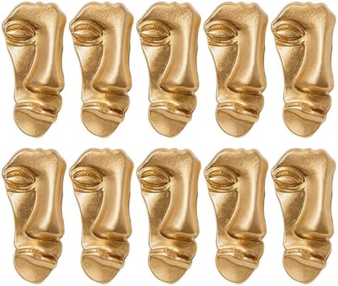 Acxico 10PC 23mm Golden Mask Costume Buttons – Vintage Alloy Design, for Clothing Hair Accessories Suitcases Belts Hats Household Textiles image 2
