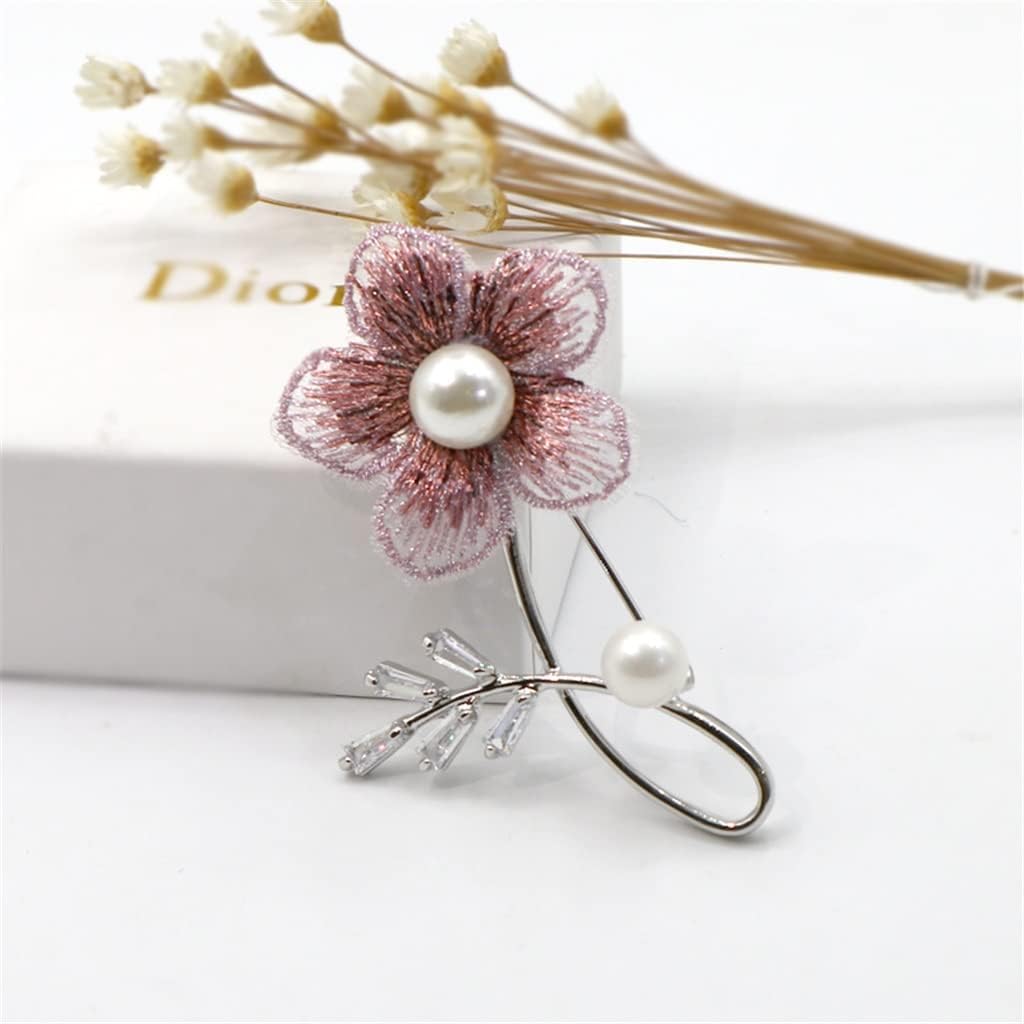 Embroidery Brooch Temperament Pin Pin Flower Corsage Spring Cardigan Female Pin Elegant Flower Accessories,A-Som bilden visar