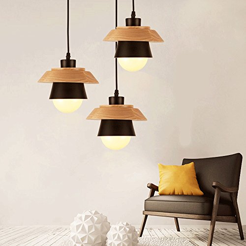 Lámpara colgante de madera moderna y sencilla estilo minimalista 3