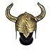 LOOYAR Adult Middle Ages Medieval Viking Age Horned Viking Helmet Berserker Soldier Warrior Costume Hat for Battle Play Halloween Cosplay Bronze