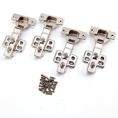Preisvergleich Produktbild 4xTopfband Topfbänder Eckanschlag Scharnier Topfscharniere mit Dämpfer + Kreuzplatte Clip Scharnier Scharniere Automatikscharnier