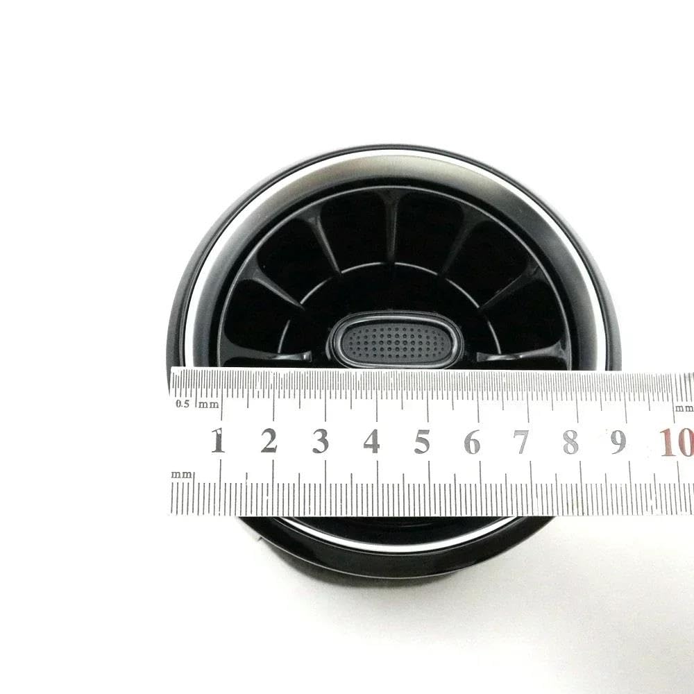 SKINII per VW per Caddy 2004-2010 Bocchette Aria Condizionata Auto Cruscotto Anteriore Centrale Uscita A/C Turbo Modificato Trim Aria Condizionata Auto Bocchette(1pcs Silver Black)
