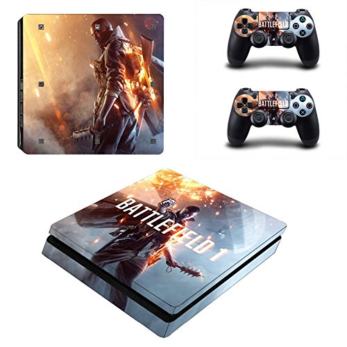 MightyStickers - Battlefield 1 PS4 Slim Console Wrap Cover Skins Vinyl Sticker Decal Protective for Sony PlayStation 4 Slim & Controller MightyStickers - Battlefield 1 PS4 Slim Console Wrap Cover Skins Vinyl Sticker Decal Protective for Sony PlayStation 4 Slim & Controller