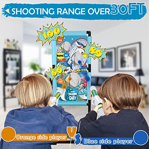 Shooting Games Toys For Boys Age Of 4 5 6 7 8 9 10 10+ Years Old Kids Girls Birthday Gift For 6-12 Child Toy Foam Blaster Sets With Moving Target And 18 Foam Balls #TOP4
