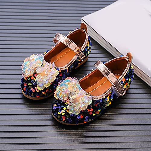 Infant/Toddler/Little Kid Girl's Dress Shoes Sequins Mary Jane Ballet Flats Bow Flower Wedding Party Ballerina Flats2