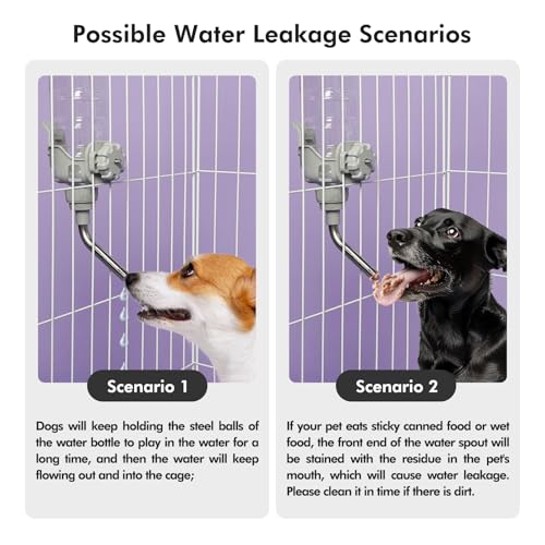 Image of Vannon Dog Crate Water Bottle, 20oz Top-Fill Pet Water Dispenser, Grey | kennel water bottle helps keep pets hydrated longer with fewer refills and easy daily care.
