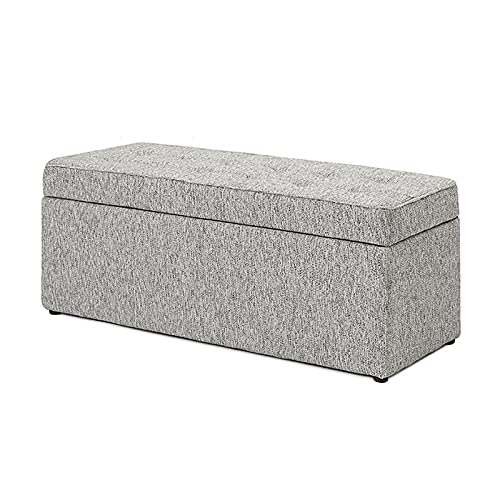 Banc de rangement gris avec coffre coffre repose-pieds de salon