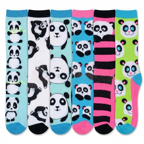 Image of Tipi Toe Women's 6-Pack Funky Crew Socks | Colorful Fun Patterned Novelty Dress Socks, Sizes 9-13