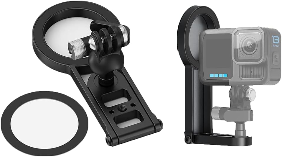 Multi-Functional Magnetic Mount for DJI Action 5, for GoPro 13, forInsta360 GO3/3S Featuring Quick-Release Base, Teleprompter Stand (Quick – Release)