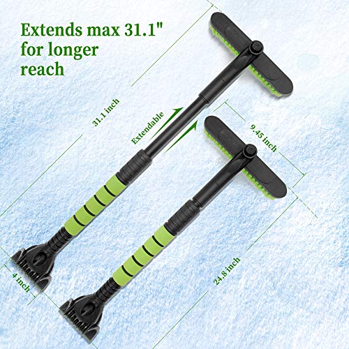 SEAAES Ice Scraper for Car Windshield, Extendable Snow Brush Remover with Foam Grip for Car Auto SUV Truck Windows - Thumbnail 3