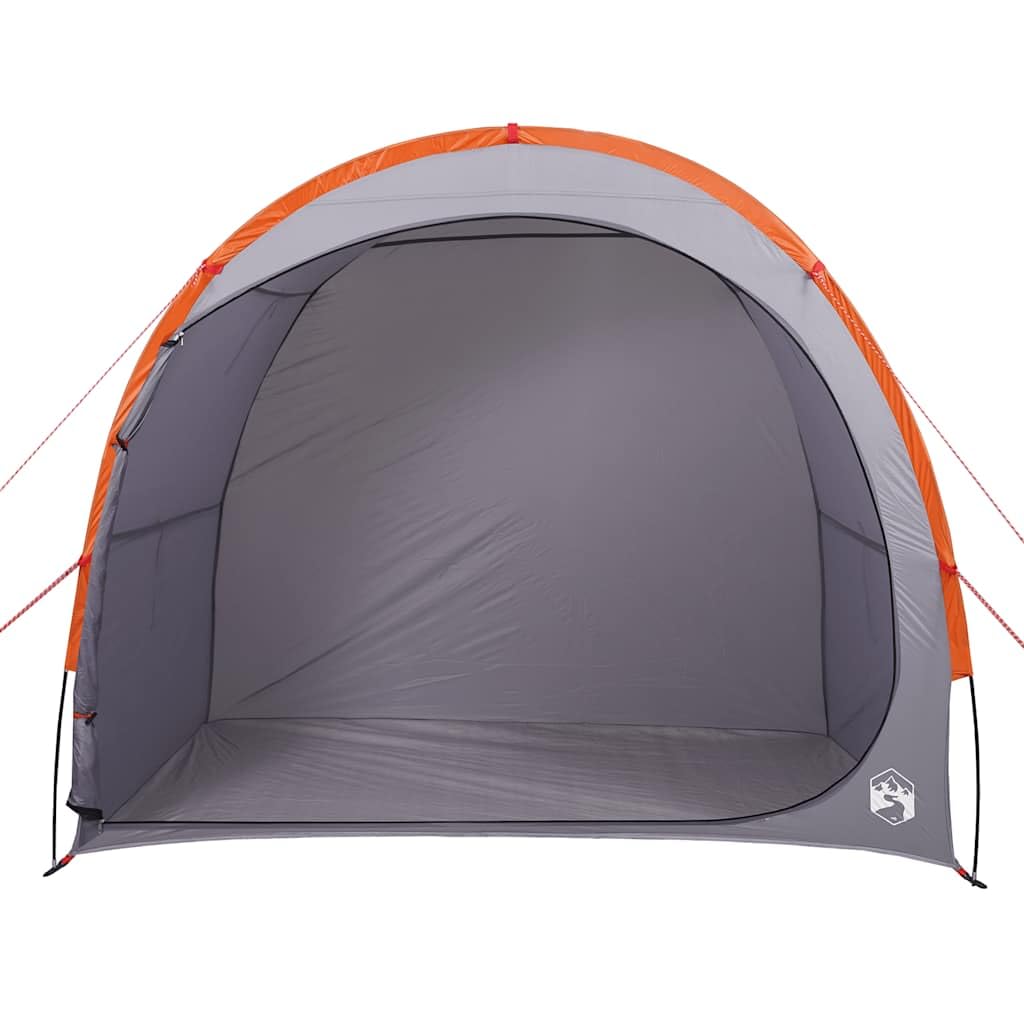 Tienda de campaña impermeable gris y naranja para camping, tienda de campaña con espacio de almacenamiento, accesorios para excursiones familiares, tienda de campaña de poliéster impermeable con