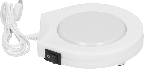 Calentador de taza de café, cómodo de uso, 4.5 x 4.5 x 0.8 pulgadas, práctico calentador de café con enchufe USB para café, té, leche, chocolate