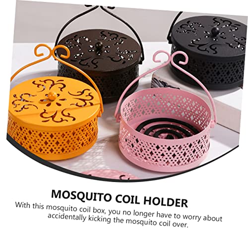 Containers With Lids Incense Burner Containers With Lids Round Container With Lid - Burners Portable Coil Holder Incense Burner Holder Hollow-Out Incense Burner Pink Plate #TOP1