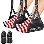 Plane Foot Hammock for Travel, Adjustable Airplane Foot Rest for Long Flights, Portable Leg Hammock for Airplane, Essential Travel Accessories, 2 Pack, Black