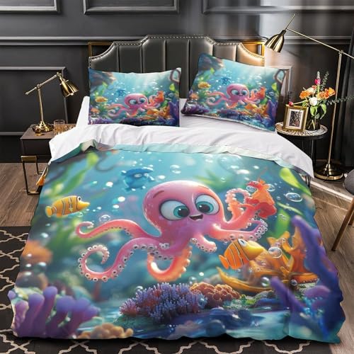 Housse de couette pieuvre 3D imprimée en microfibre de qualité supérieure