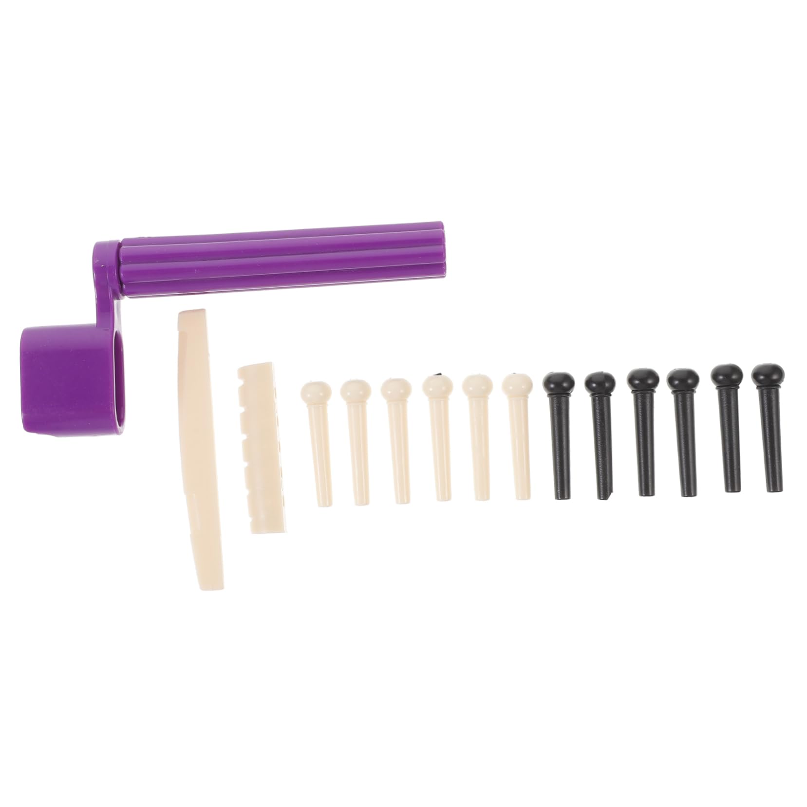 ifundom Complete Guitar Accessories Set Winder Saddle Nut Bridge Pins Acoustic String Pegs for Guitar Repair Random Color